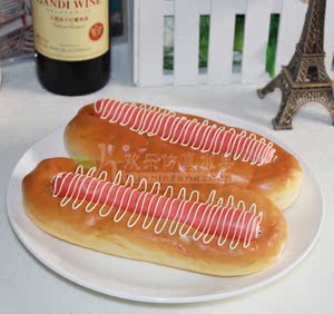 仿真面包蔬菜火腿肠面包 假面包热狗包 酒店橱柜装饰 过家家玩具