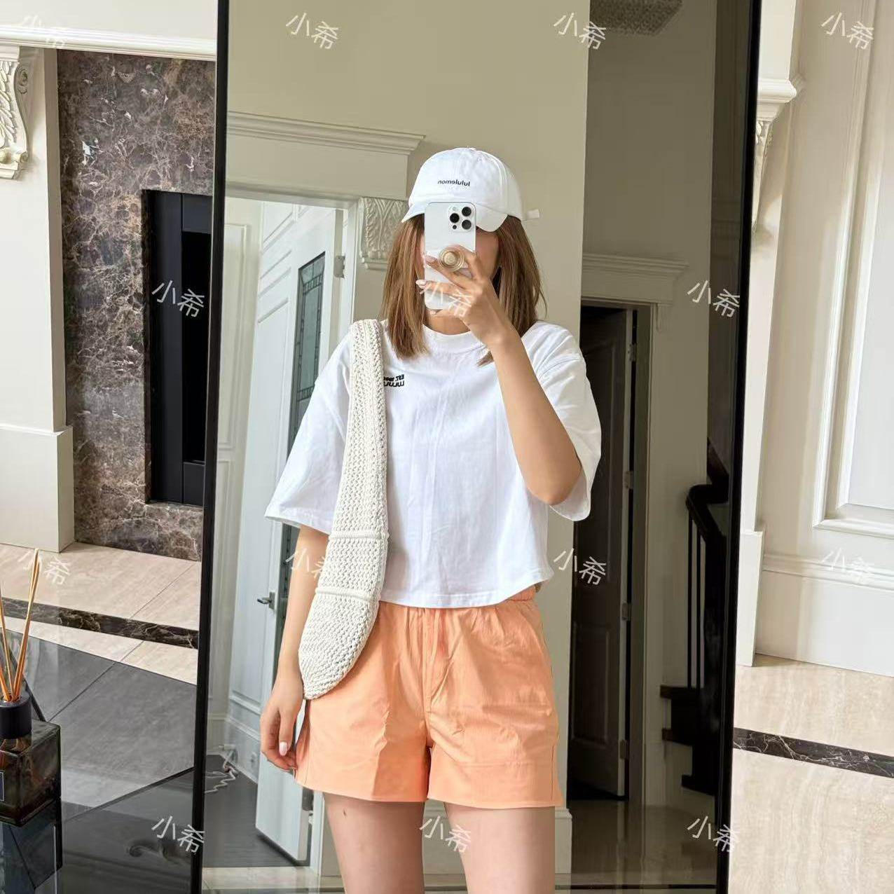 lululemon代购 Brushed Heavyweight Cropped Tee棉混纺质感短袖图片