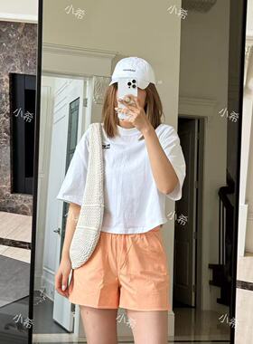 lululemon代购 Brushed Heavyweight Cropped Tee棉混纺质感短袖