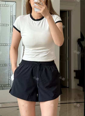 lululemon代购 Organic Cotton Ringer Baby Tee有机棉休闲短袖
