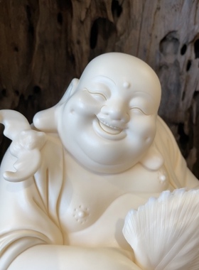 晞物堂陶瓷摆件幸福常伴弥勒笑佛弥勒佛大肚佛家用佛像