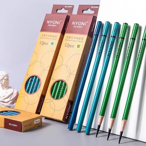 尼奥尼炭笔美术生专用素描工具套装nyoni软碳笔绘画笔学生初学素