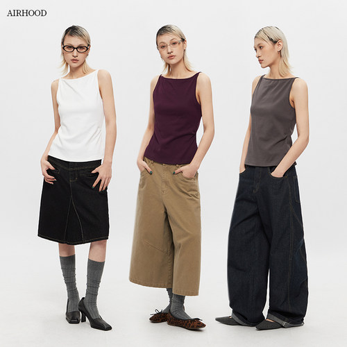 AIRHOOD 欧美夏季无袖内搭背心女2026辣妹打底外穿短款吊带上衣