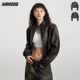皮衣短款 复古立领短款 外套美拉德秋冬bm小个子夹克女 美式 AIRHOOD