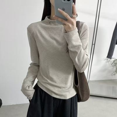 今年爆款！贝壳打底衫柔软又保暖女中低领打底衫#F092