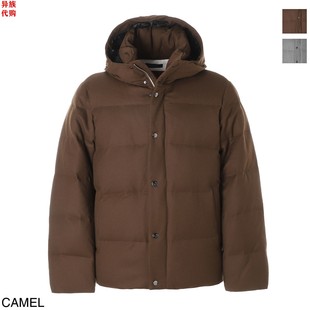 异族日本代购 意大利 MONTECORE 2025冬男士保暖全羊毛连帽羽绒服