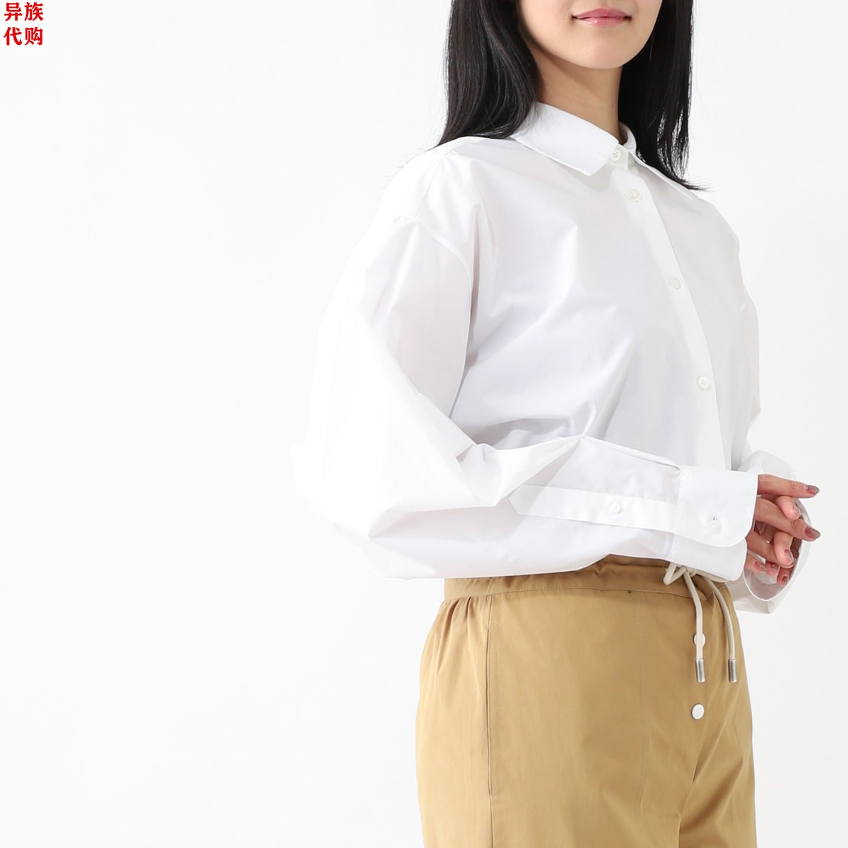 异族日本代购 美国 THE ROW 2025春女士大号优质全棉舒适长袖衬衫