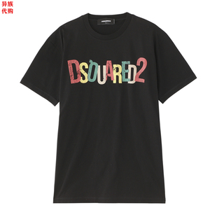 异族日本代购 DSQUARED2 意大利 2023春男休闲全棉圆领短袖 T恤衫