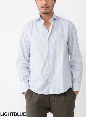 异族日本代购 意大利 DASE 2025春男休闲修身全棉温莎领长袖衬衫