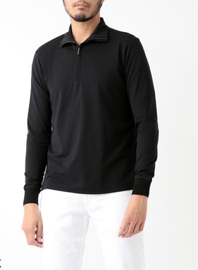 异族日本代购 意大利 CRUCIANI 2024秋男士全棉半拉链立领针织衫