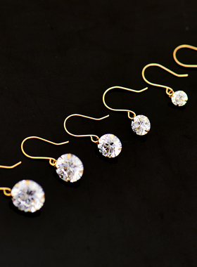 韩国流行14K 10K黄金 精美瑞士钻耳环耳钉气质韩国礼物学生简约