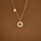 韩国14K黄金项链女四叶草细款 颈链锁骨链生日礼物高级森系冷淡风