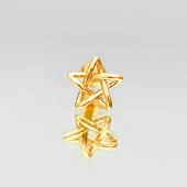 韩国10K黄金耳钉女 编织五角星螺纹螺丝耳饰通体K金养耳洞单只