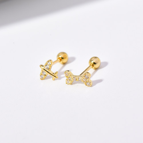 杭城时尚韩国14k10k女锆石耳钉
