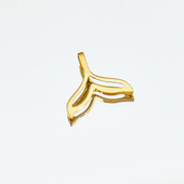 韩国时尚 10k黄金吊坠 可爱百搭镂空光面美人鱼尾巴素金锁骨链坠