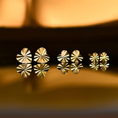 日韩 韩国流行 简约 车花切面迷你 爱心耳骨钉 14K 10K黄金耳钉女