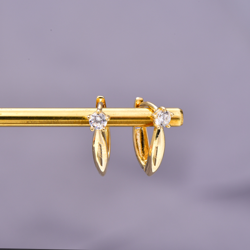 韓國正品新款潮鋯石一字彩耳環