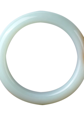 玉友和田玉糖白宽条手镯女款孤品