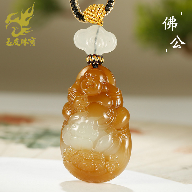 和田玉佛公吊坠女款玉坠