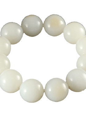玉友和田玉糖羊脂白玉圆珠手串