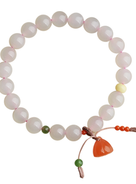 玉友和田玉藕粉结艺手链附证书