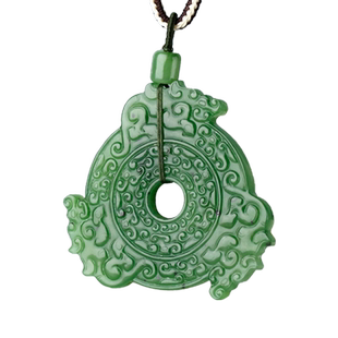 玉友和田玉碧玉辣绿璇玑吊坠男女款玉坠仿古玉璧玉石项链玉器挂件