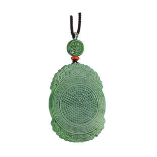 玉友和田玉碧玉辣绿祥云谷纹玉璧吊坠男女款玉坠玉石玉挂件附证书