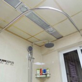 弧形浴帘杆浴帘加厚304不锈钢浴帘杆L形 弧形浴帘杆不锈