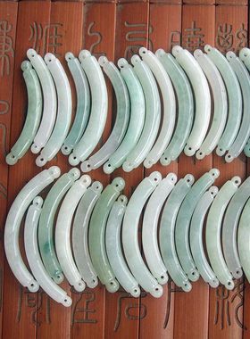 20824-15小条款 光面圆条小弯条 小手排 缅甸玉天然A货翡翠玉手条