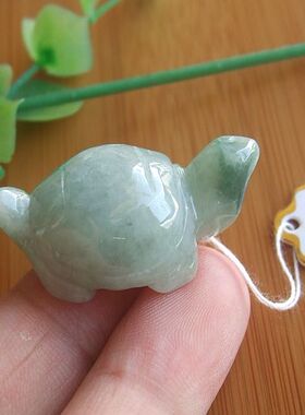 99399玉琳阁 实物拍图 缅甸玉天然A货翡翠玉龟立体款乌龟吊坠