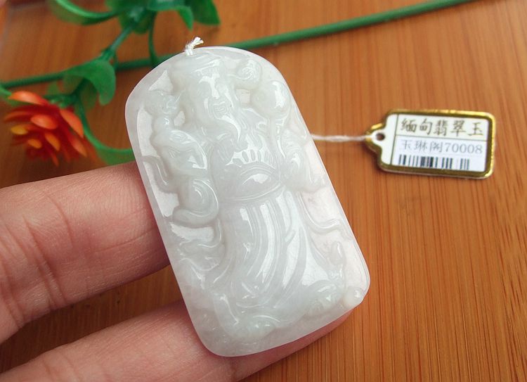 天然a货翡翠财神爷缅甸玉