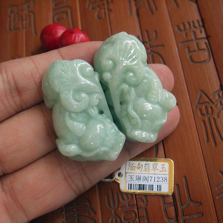 如意天然a货翡翠貔貅吊坠缅甸玉