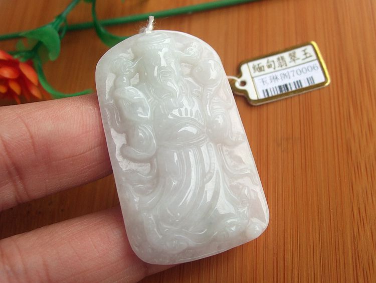 天然a货翡翠财神爷缅甸玉