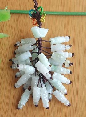 20699-3实物拍缅甸玉天然A货翡翠玉节节高包挂车挂手机挂饰钥匙挂