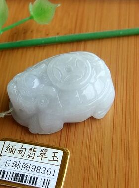 98361玉琳阁翡翠缅甸玉实物拍图天然A货翡翠玉背钱龙头龟龙龟吊坠