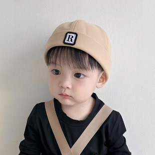 刺绣字母R儿童嘻哈帽新款 4岁宝宝休闲地主帽 户外遮阳瓜皮帽2