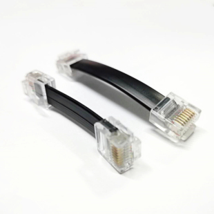 定制变频器连接线8芯扁平网线rj45短体水晶头8P8C多股线黑色灰色