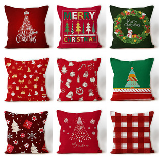 限定圣诞节靠枕节日毛绒抱枕沙发装饰简约现代印花设计氛围感客厅