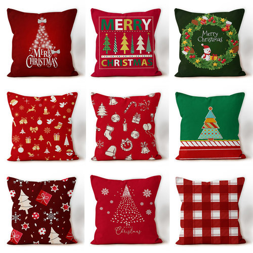 限定圣诞节靠枕节日毛绒抱枕沙发装饰简约现代印花设计氛围感客厅