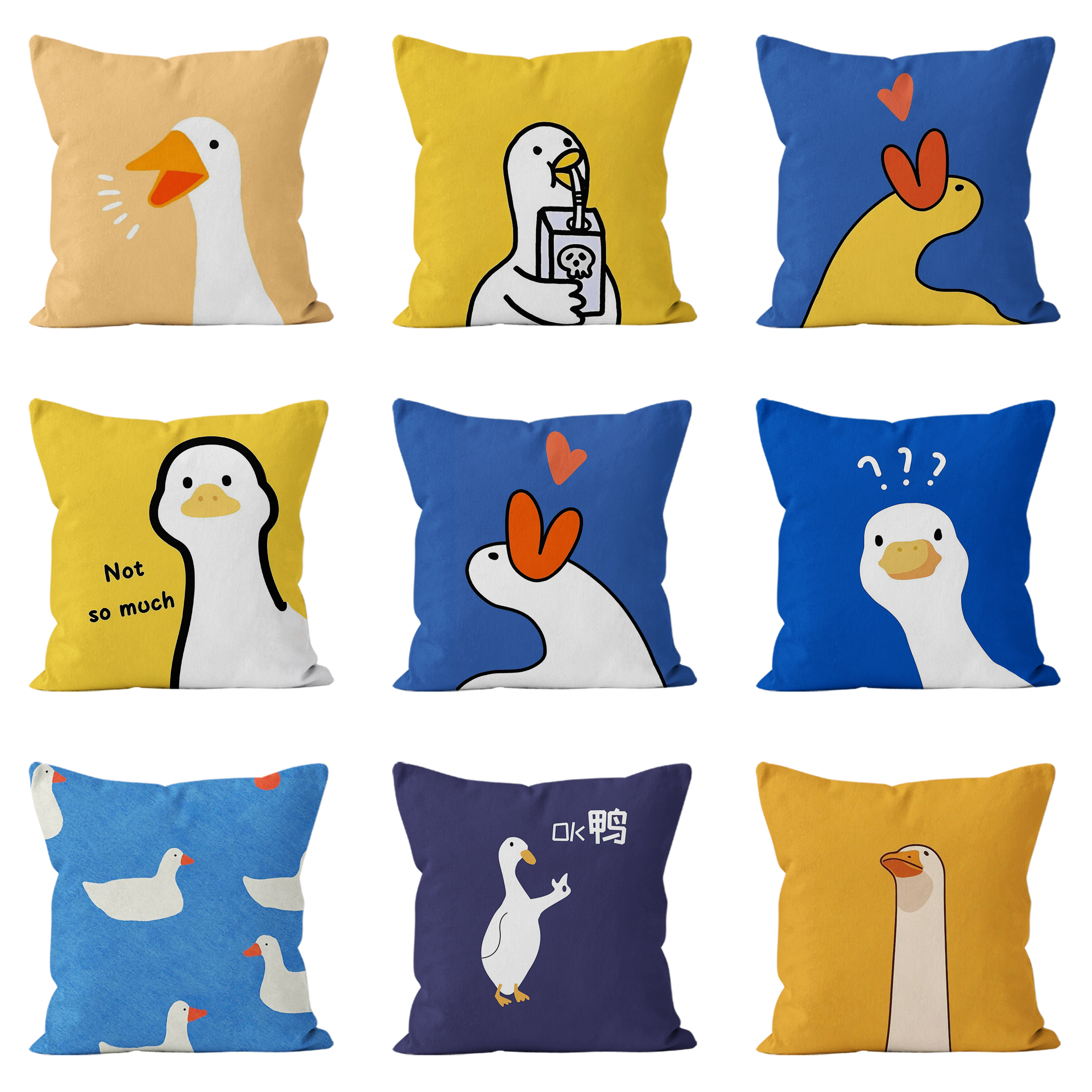抽象鸭鸭抽象动物创意印花沙发抱枕装饰办公室沙发客厅沙发靠枕
