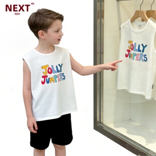 NEXT ZYU官方正品男童夏季彩色字母中大童无袖圆领百搭儿童背心棉