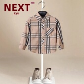 春秋儿童衬衣纯棉宝宝英伦风上衣潮 男童格子衬衫 next zyu官方正品