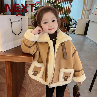 英国NEXT ZYU官方正品女孩外套2024秋冬新款小童加绒加厚极寒上衣