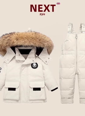 英国NEXT ZYU官方正品婴儿羽绒服外套背带裤子儿童极寒羽绒背带裤
