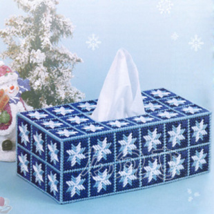 客厅书房格子纸巾抽纸盒C129制作材料 手工立体毛线绣3D十字绣新款