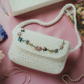 立体十字绣新款 粗毛线绣制作材料包清新花朵手提包钱包拎包