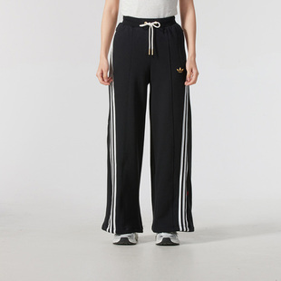 正品Adidas三叶草女休闲长裤LNY W JERSEY P宽松直筒阔腿裤JL8436