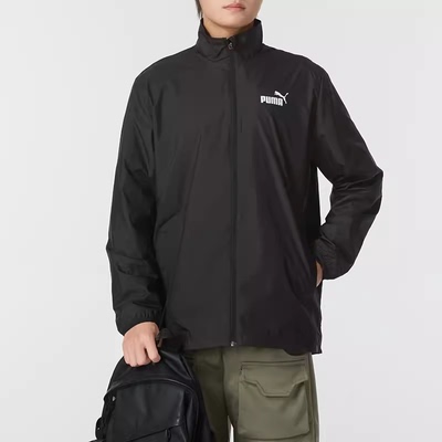 PUMA彪马立领梭织夹克男2024夏季新款运动服黑色宽松外套687105