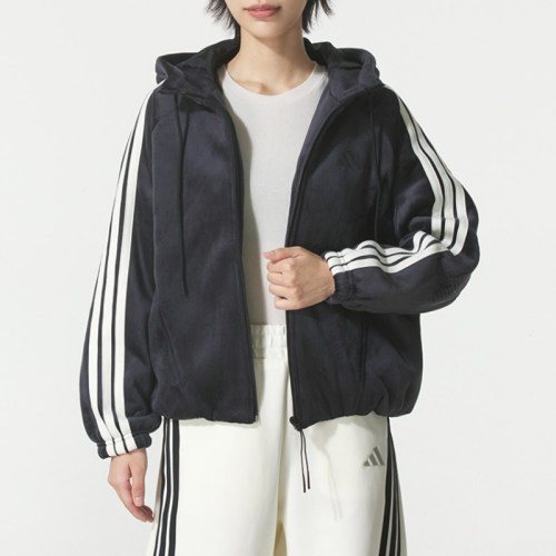 2025新款阿迪达斯 S VL WARM JKT 女装珊瑚绒防风保暖外套KB7606