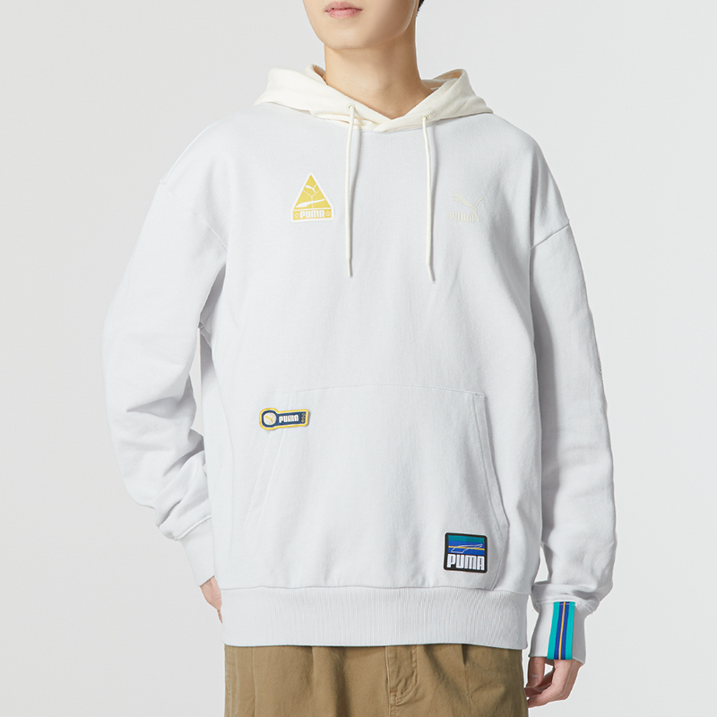 PUMA彪马连帽卫衣男女装2023秋季新款运动服休闲套头衫外套677377